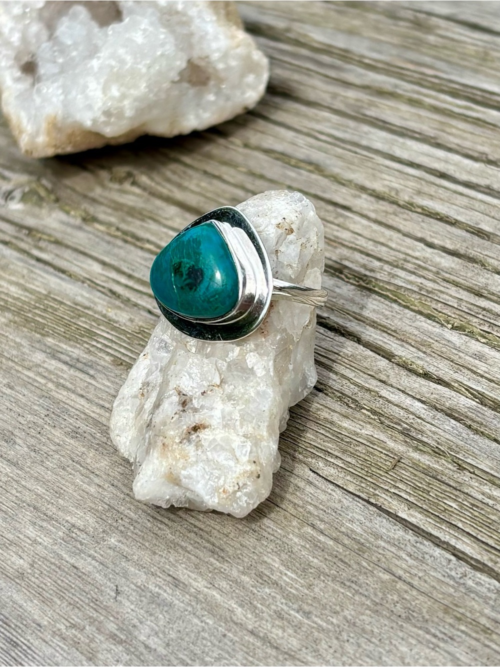 Azurite Chrysocolla Ring - Picture 8 of 15